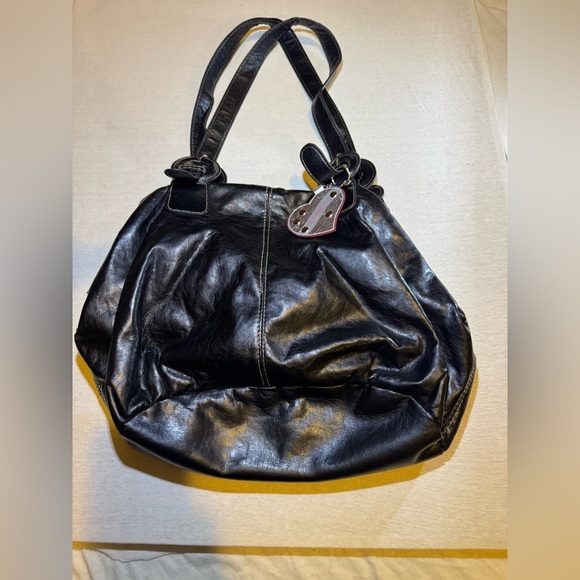 Joe Boxer Black Leather Shoulder Bag - Picture 1 of 5